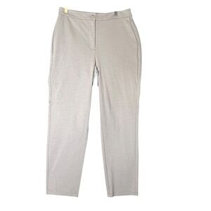 Eileen Fisher Sz M Taupe Knit Pants Flex Ponte Career Casual Straight Leg